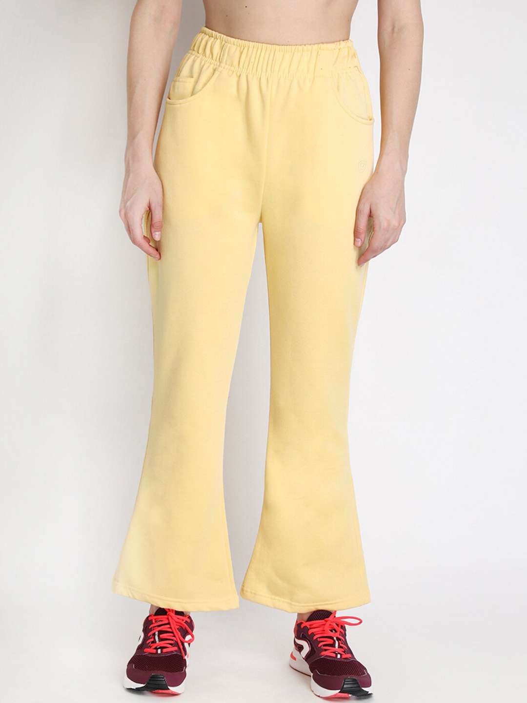 

CHKOKKO Women Bootcut Track Pants, Yellow