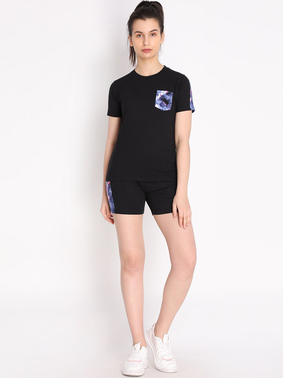 

CHKOKKO Women Casual Summer T-shirt with Shorts, Black