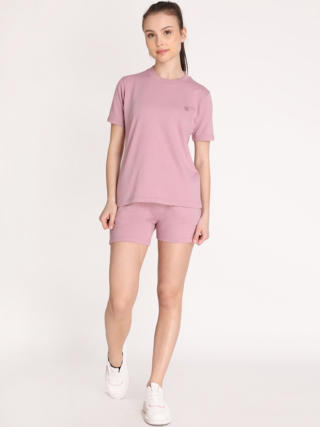 

CHKOKKO Women Casual Summer T-shirt with Shorts, Pink