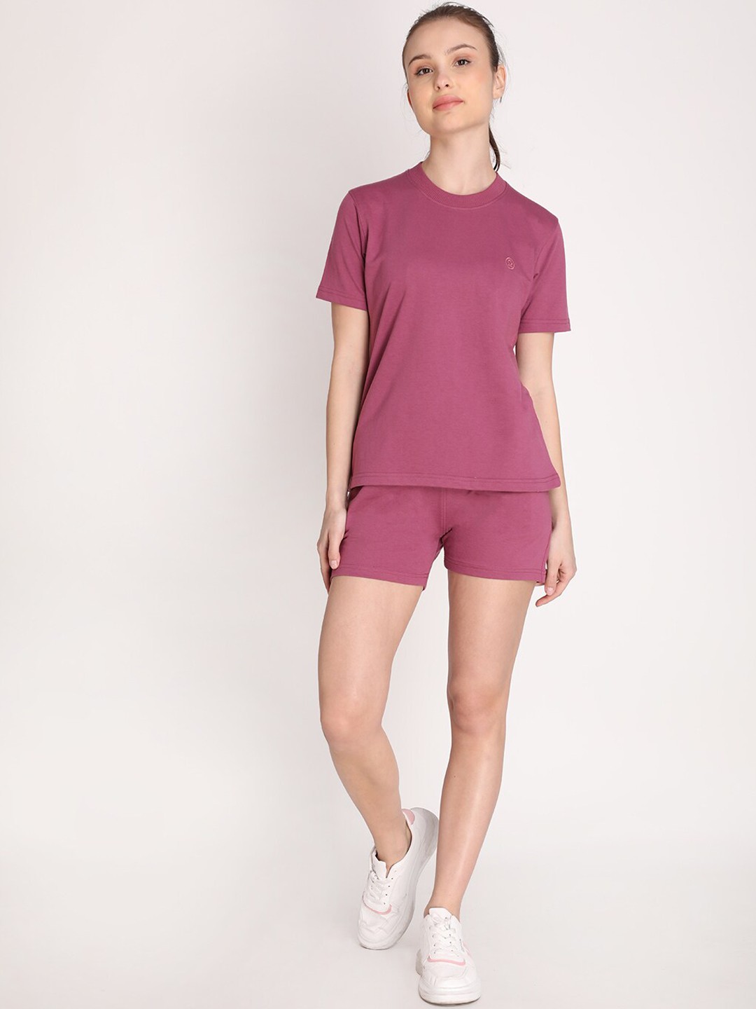 

CHKOKKO Women Casual Summer T-shirt with Shorts, Purple