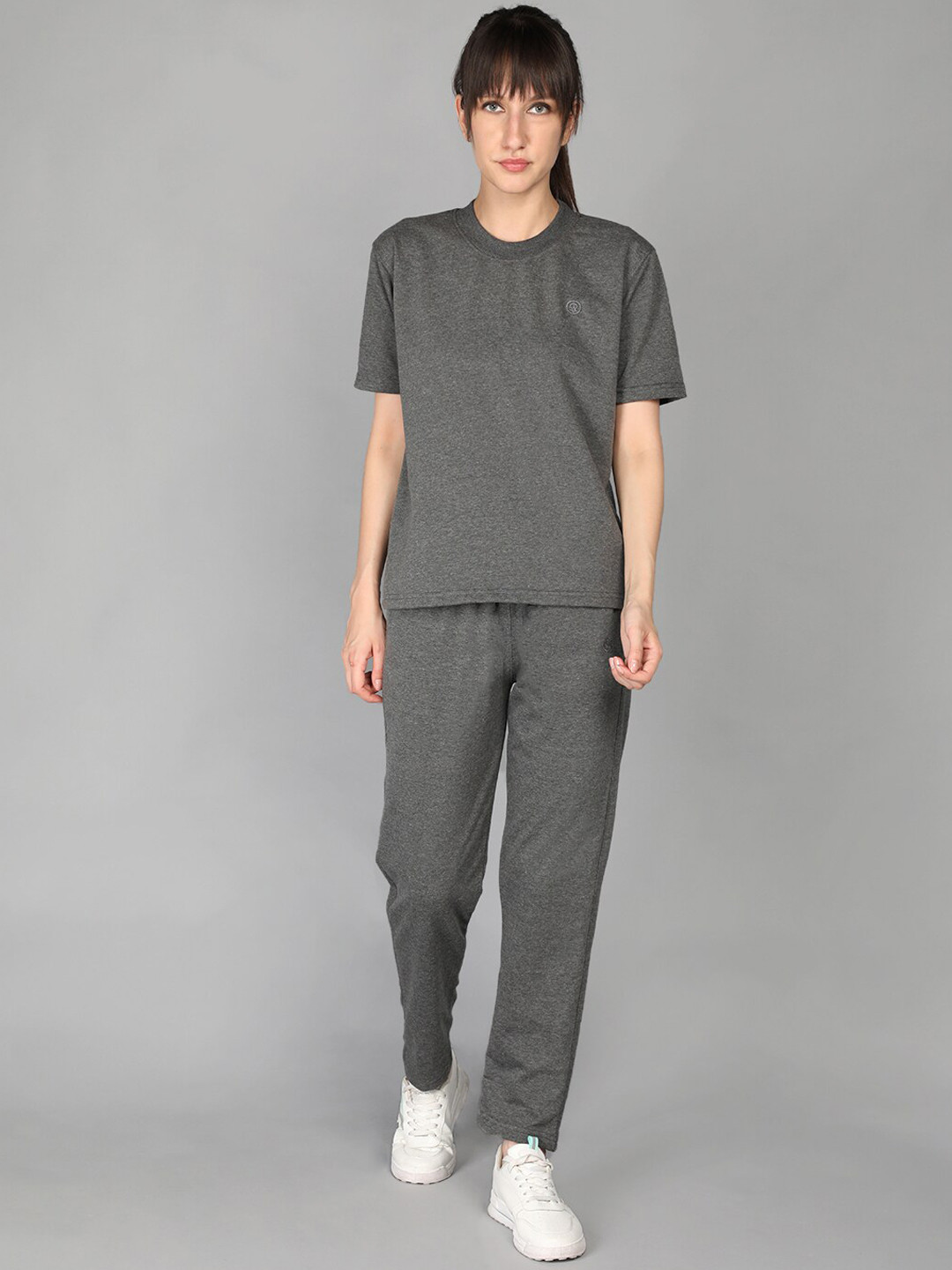 

CHKOKKO Women Casual Summer T-shirt with Trousers, Charcoal
