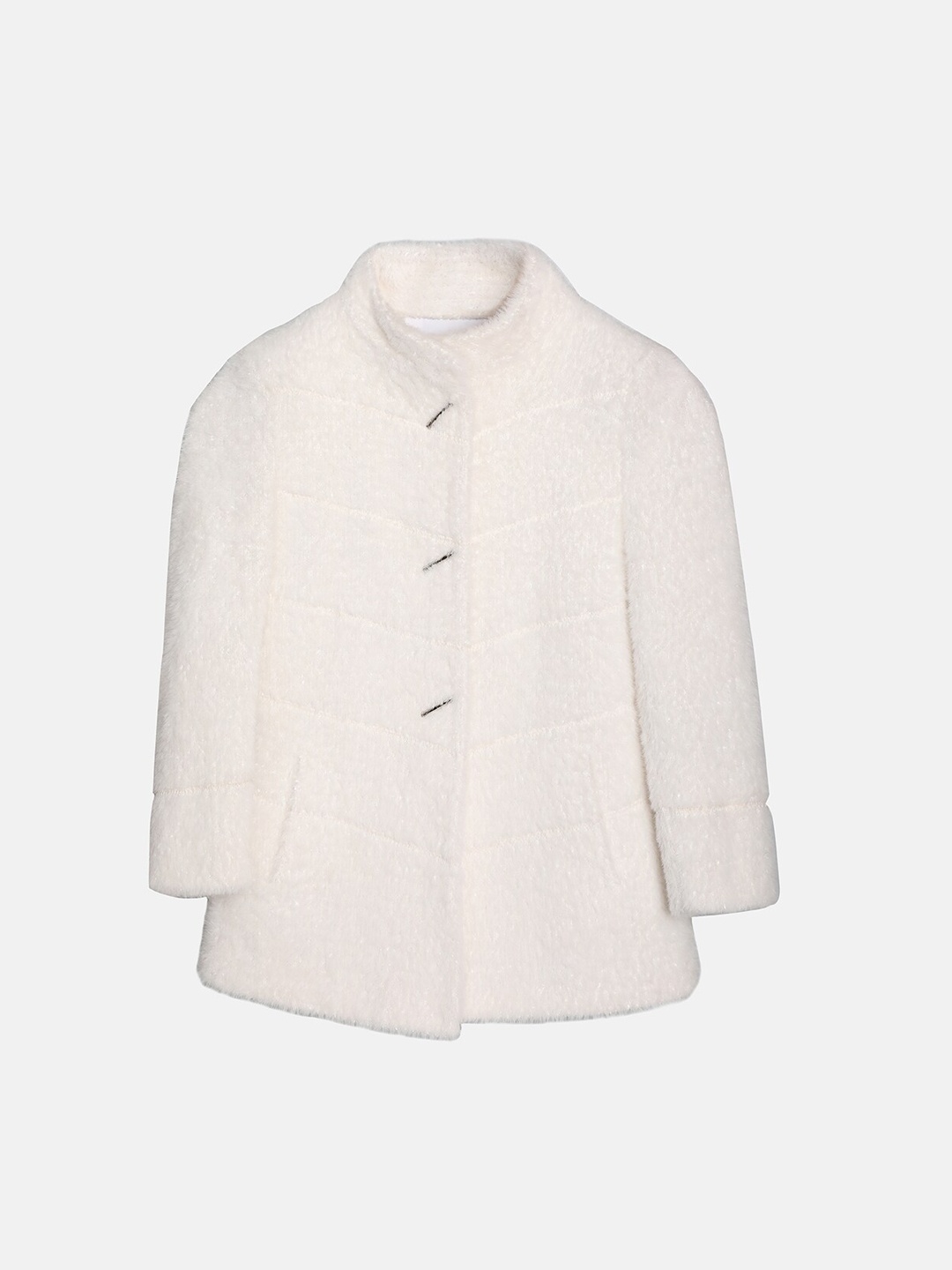 

LURE JUNIOR Infant Girls Single-Breasted Woollen Overcoat, White