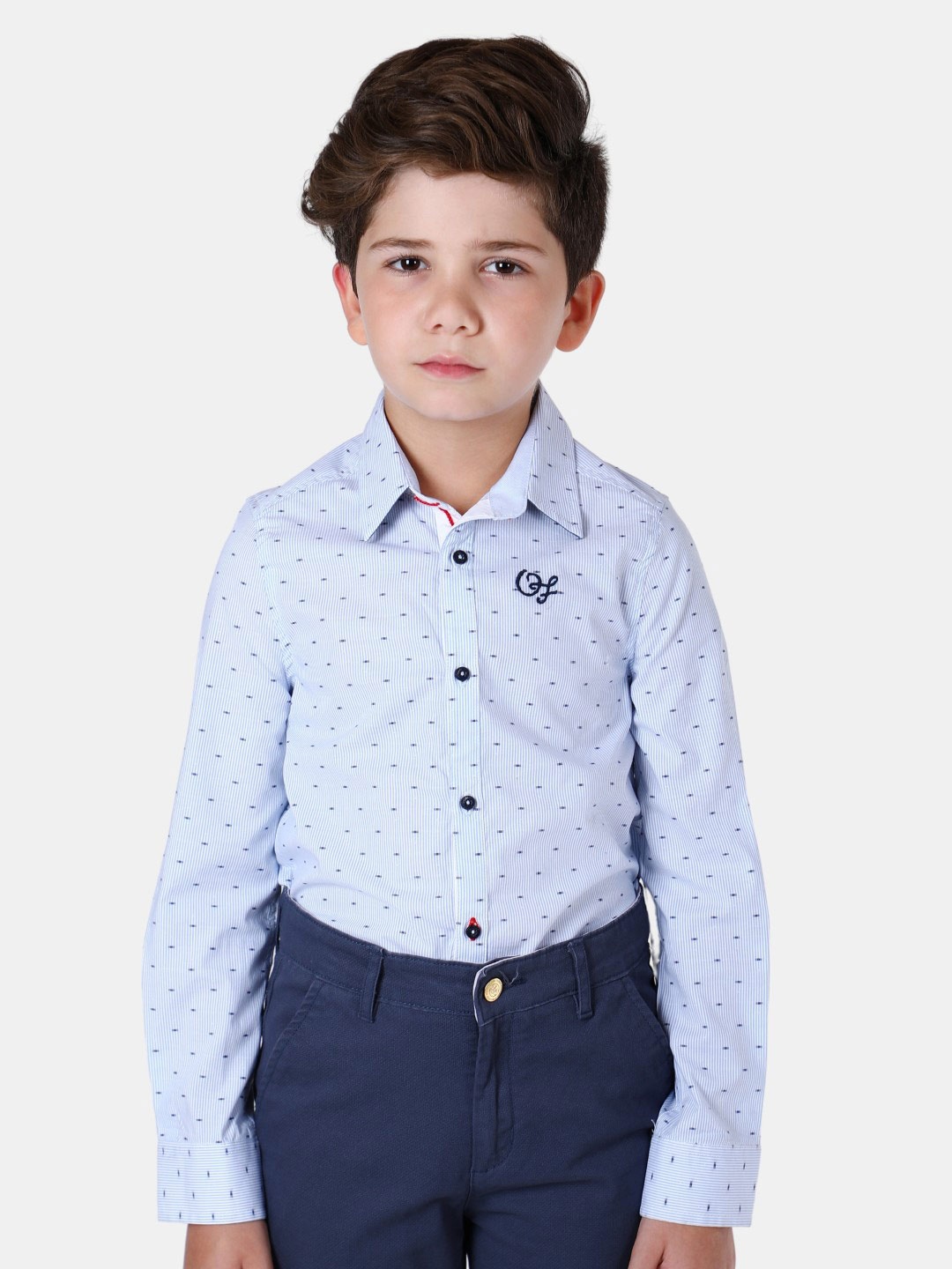 

One Friday Boys Striped Casual Cotton Shirt, Blue