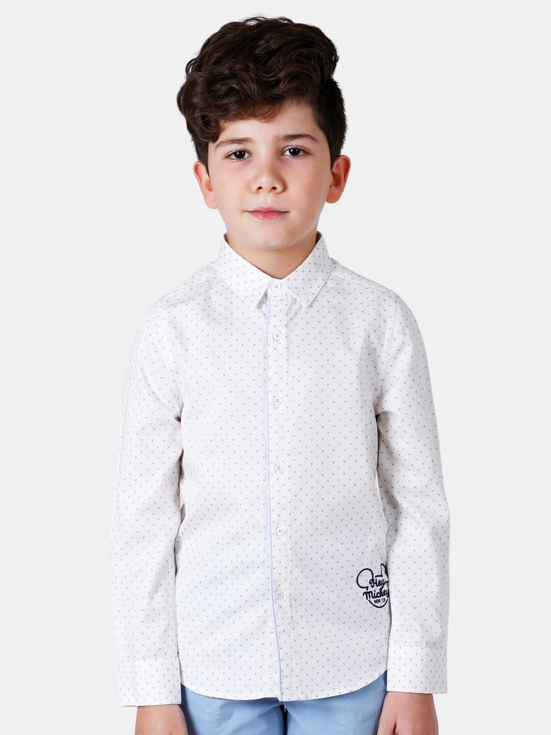 

One Friday Boys Printed Casual Pure Cotton Shirt, White