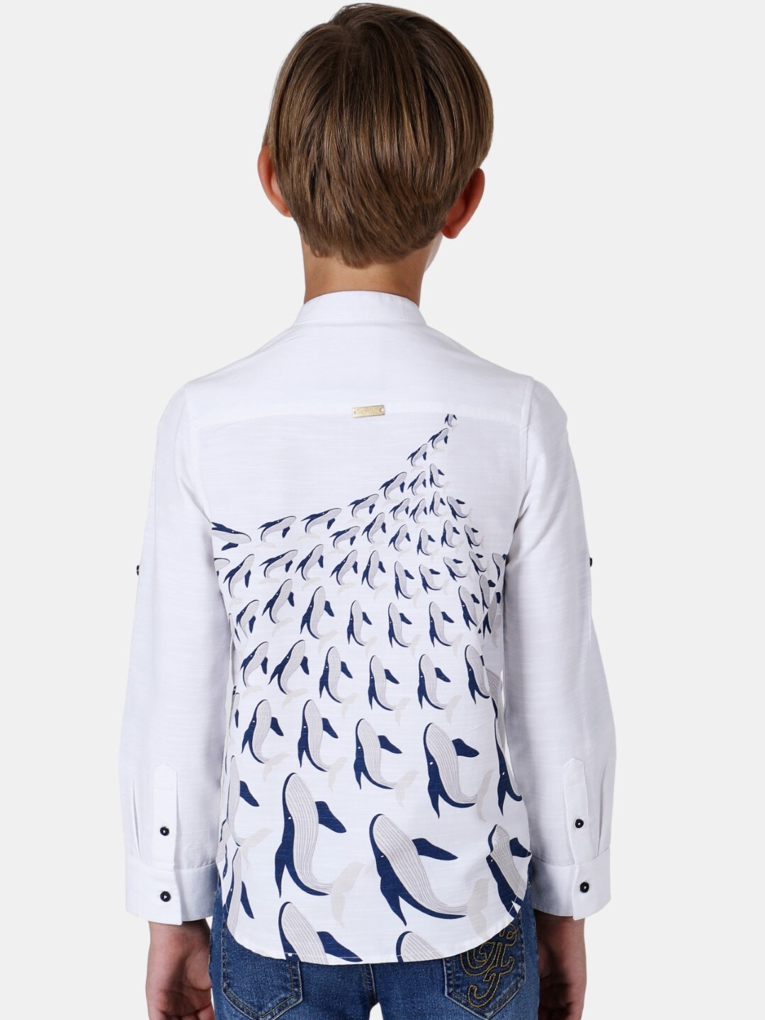 

One Friday Boys Printed Casual Pure Cotton Shirt, White