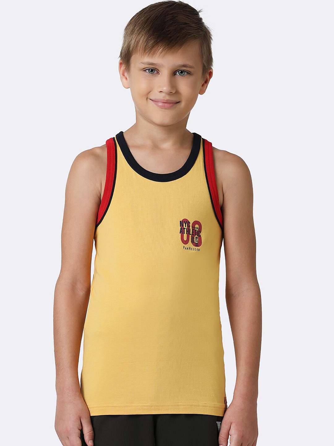 

Van Heusen Boys Ochre Quick Dry Contrast Trim Vest, Yellow