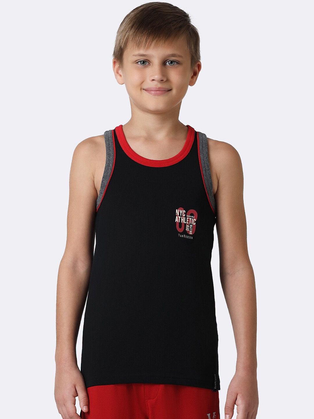 

Van Heusen Boys Quick Dry Contrast Trim Vest, Black