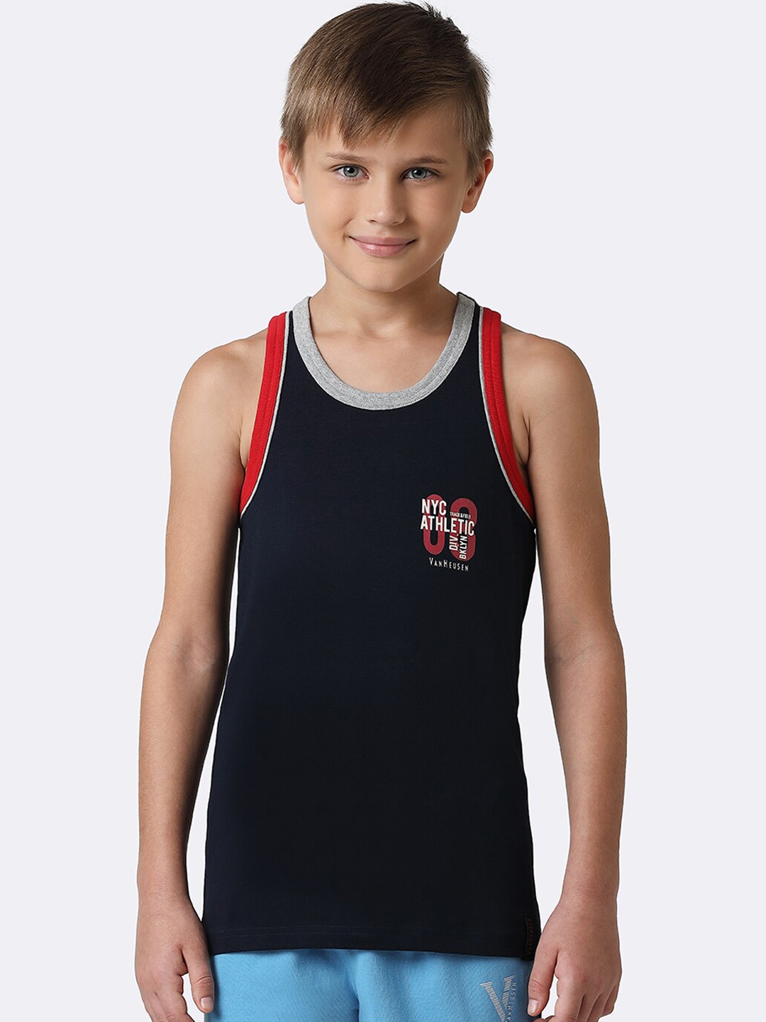 

Van Heusen Boys Navy Quick Dry Contrast Trim Vest, Navy blue