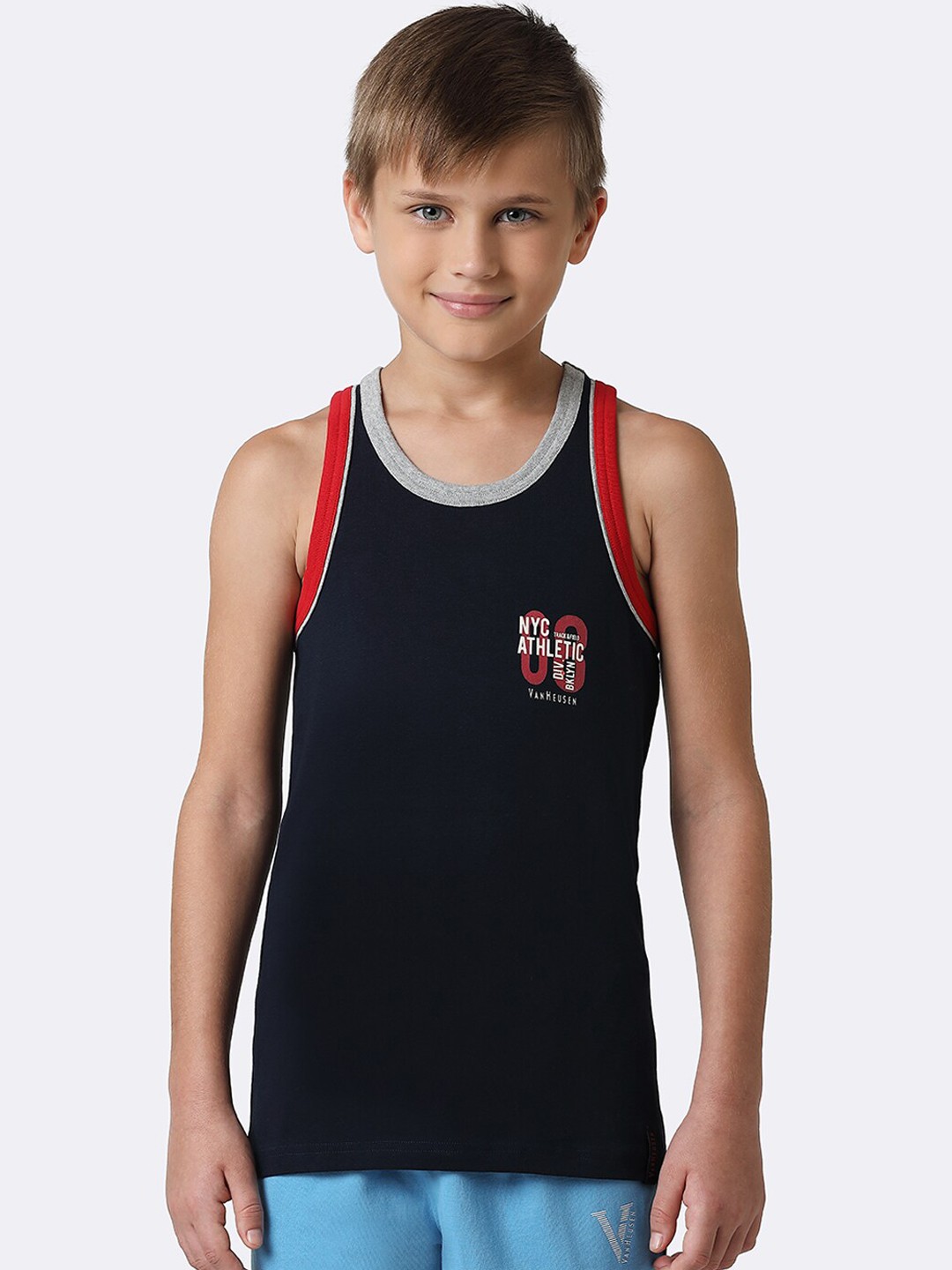 

Van Heusen Boys Navy Quick Dry Contrast Trim Vest, Navy blue