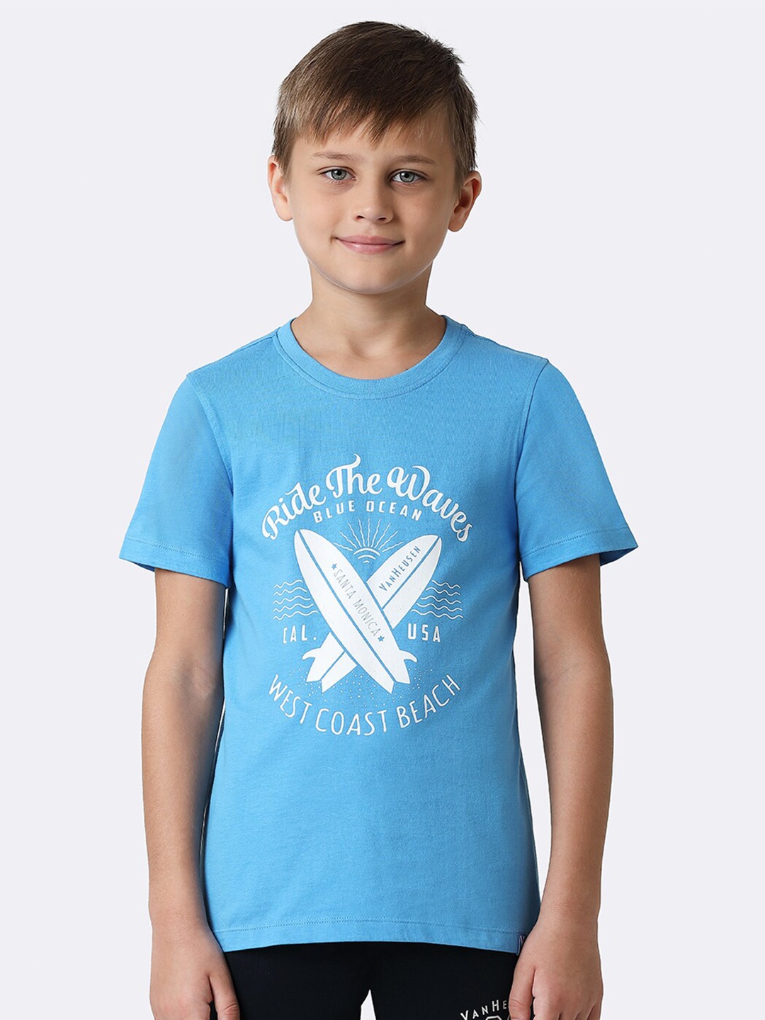 

Van Heusen Boys Graphic Printed Pure Cotton T-shirt, Blue