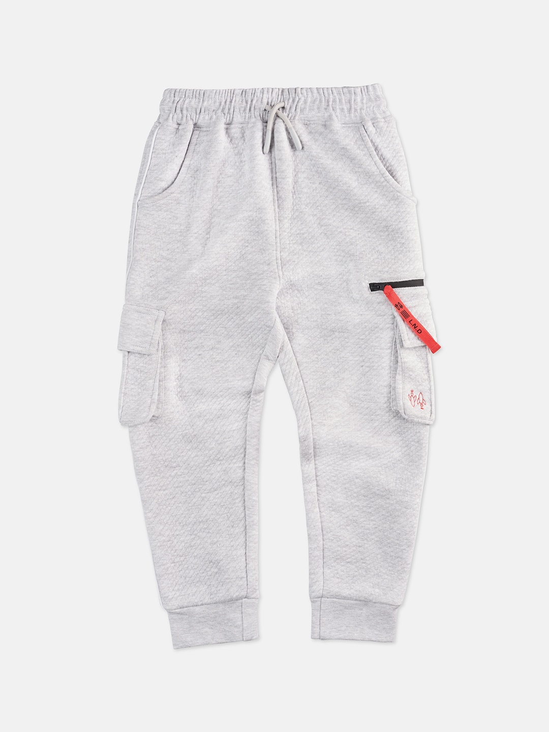 

Angel & Rocket Boys Cotton Slim Fit Easy Wash Cargos Trousers, Grey