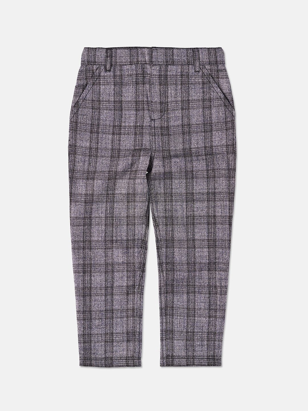 

Angel & Rocket Boys Checked Slim Fit Easy Wash Trousers, Charcoal