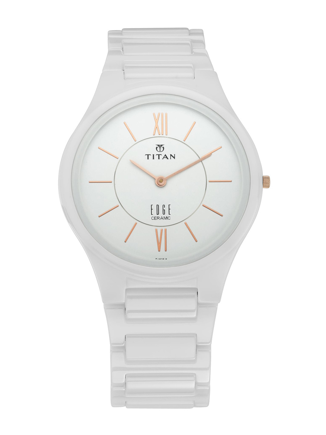 

Titan Men Dial & Ceramic Bracelet Style Straps Analogue Watch NQ1696QC04, White