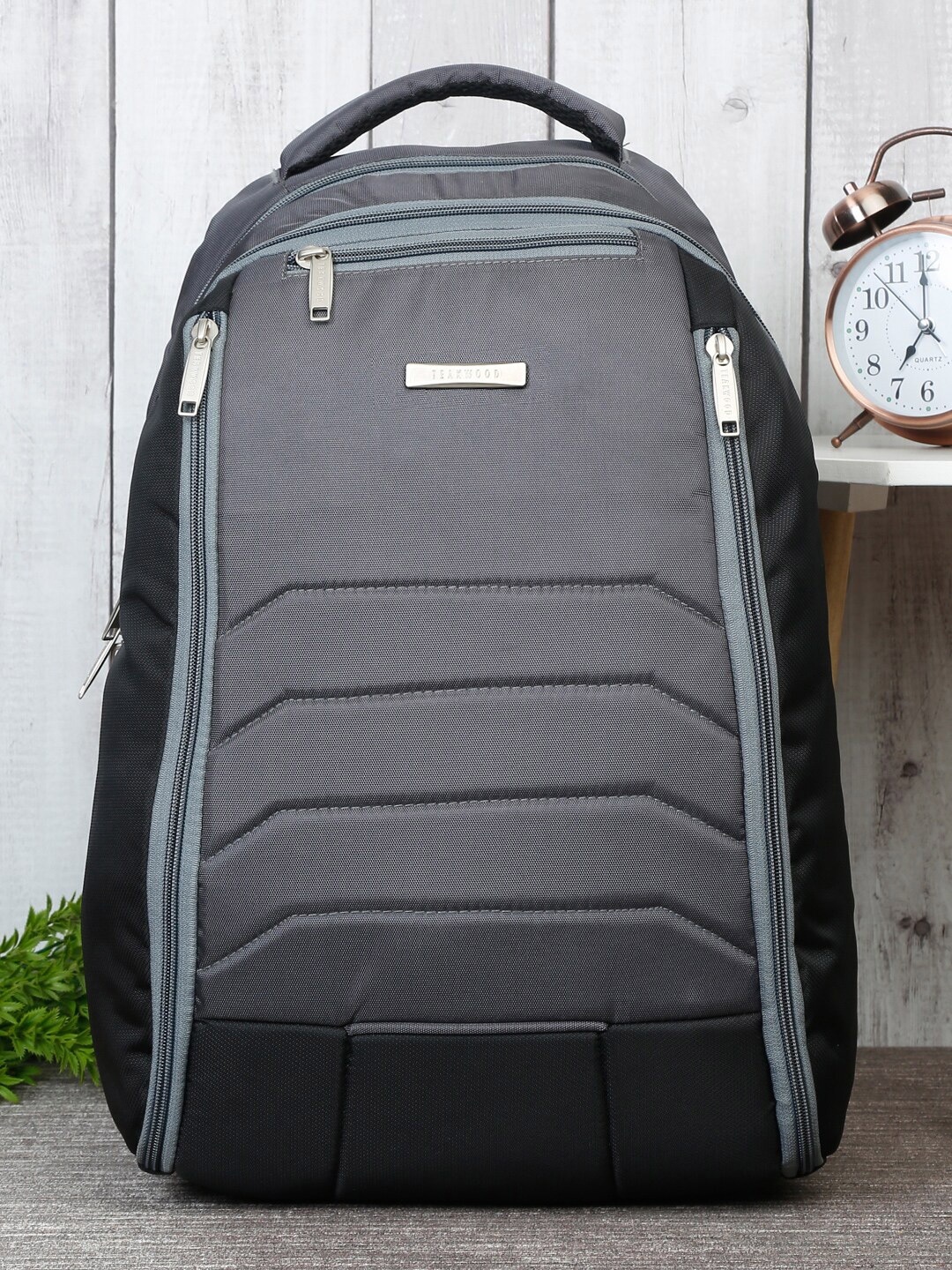 

Teakwood Leathers Backpack with USB Charging Port, Grey