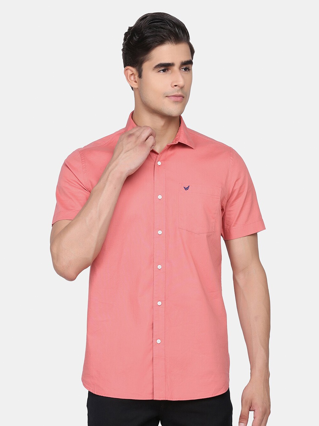 

Blackberrys Men Cotton Slim Fit Casual Shirt, Pink