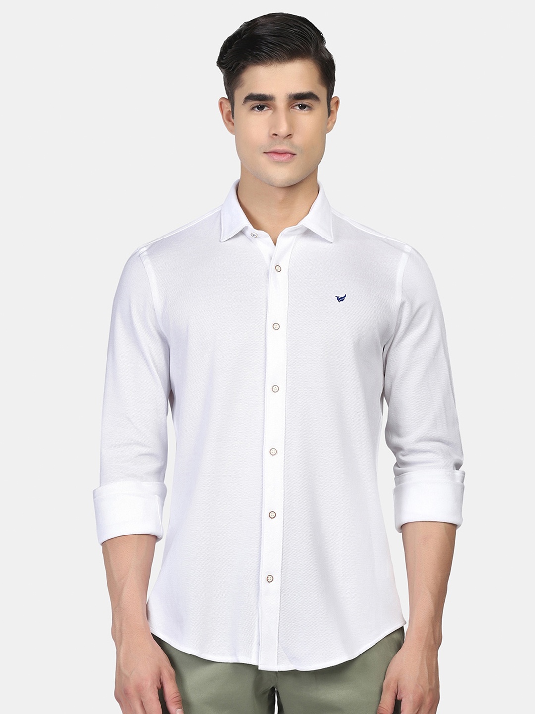 

Blackberrys Men Cotton Skinny Fit Casual Shirt, White