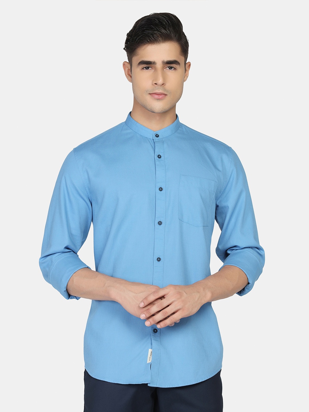 

Blackberrys Men Slim Fit Casual Cotton Shirt, Blue