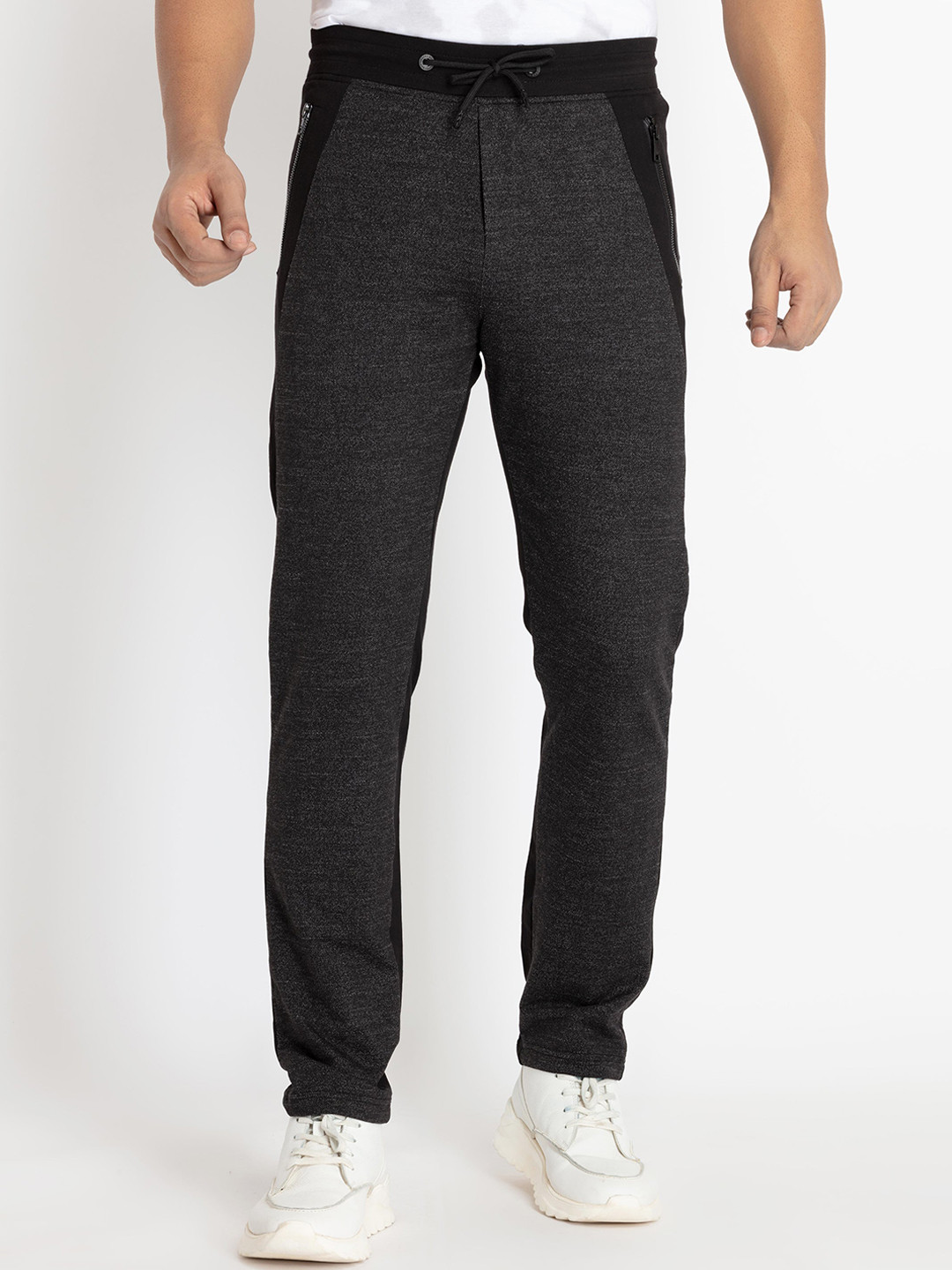 

Status Quo Men Colourblocked Track Pants, Black