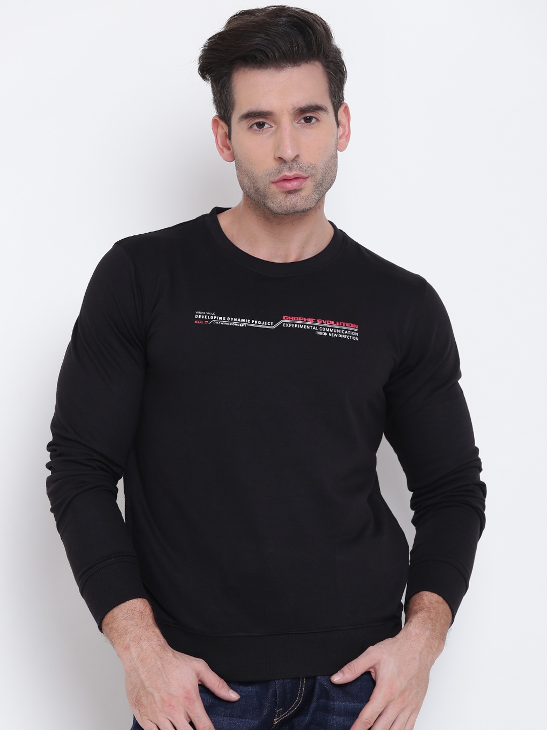 

Sweet Dreams Men Black Solid Sweatshirt