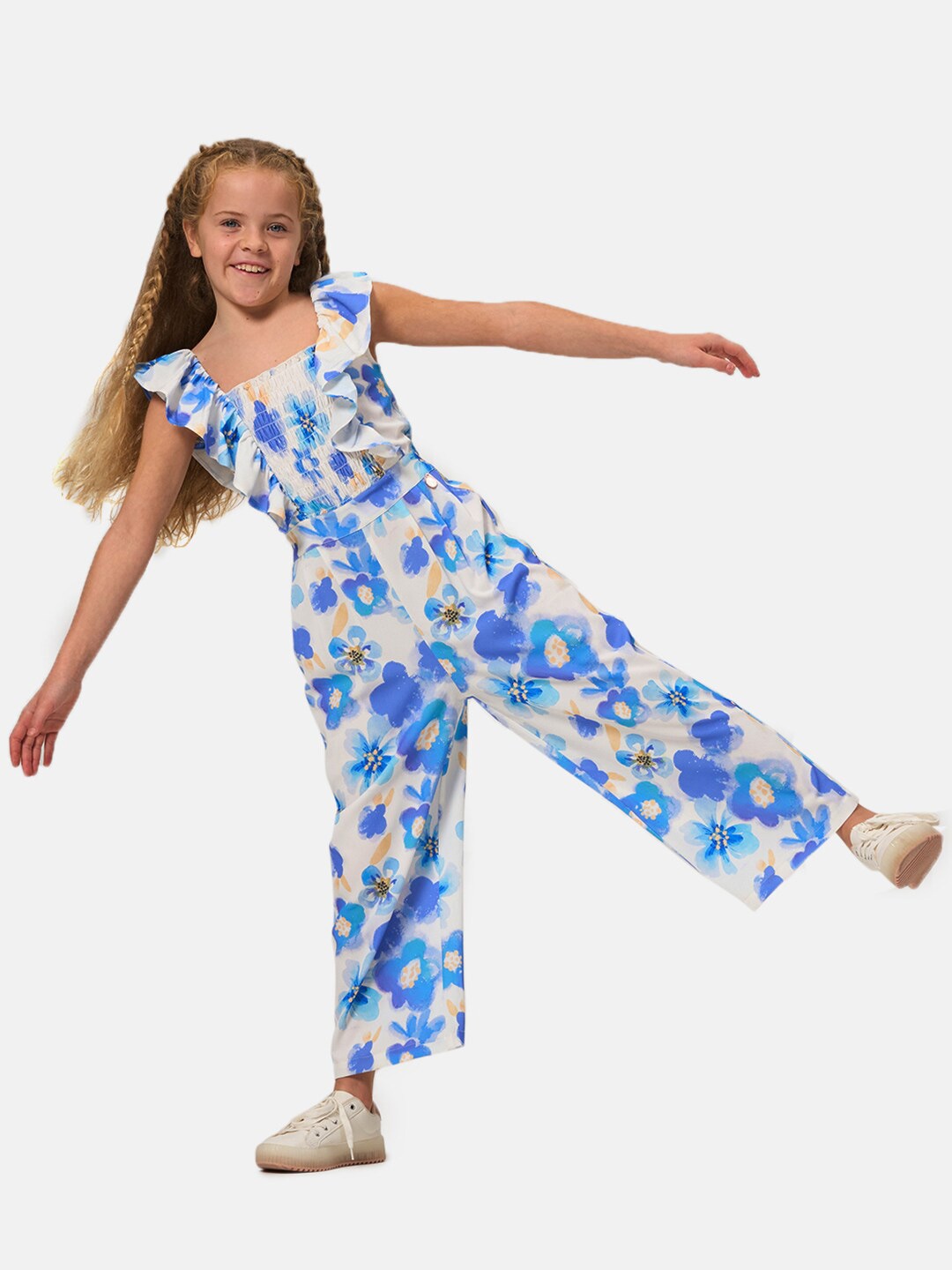 

Angel & Rocket Girls Printed Basic Jumpsuit, Blue