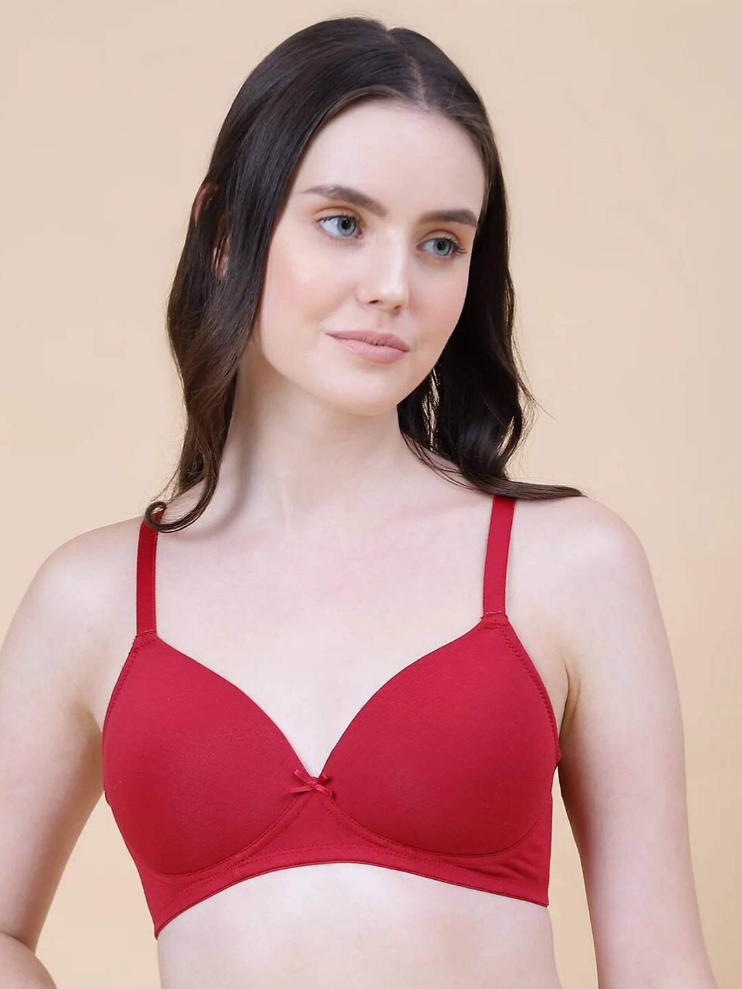 

Marks & Spencer Underwired Lightly Padded Seamless T-Shirt Bra, Red