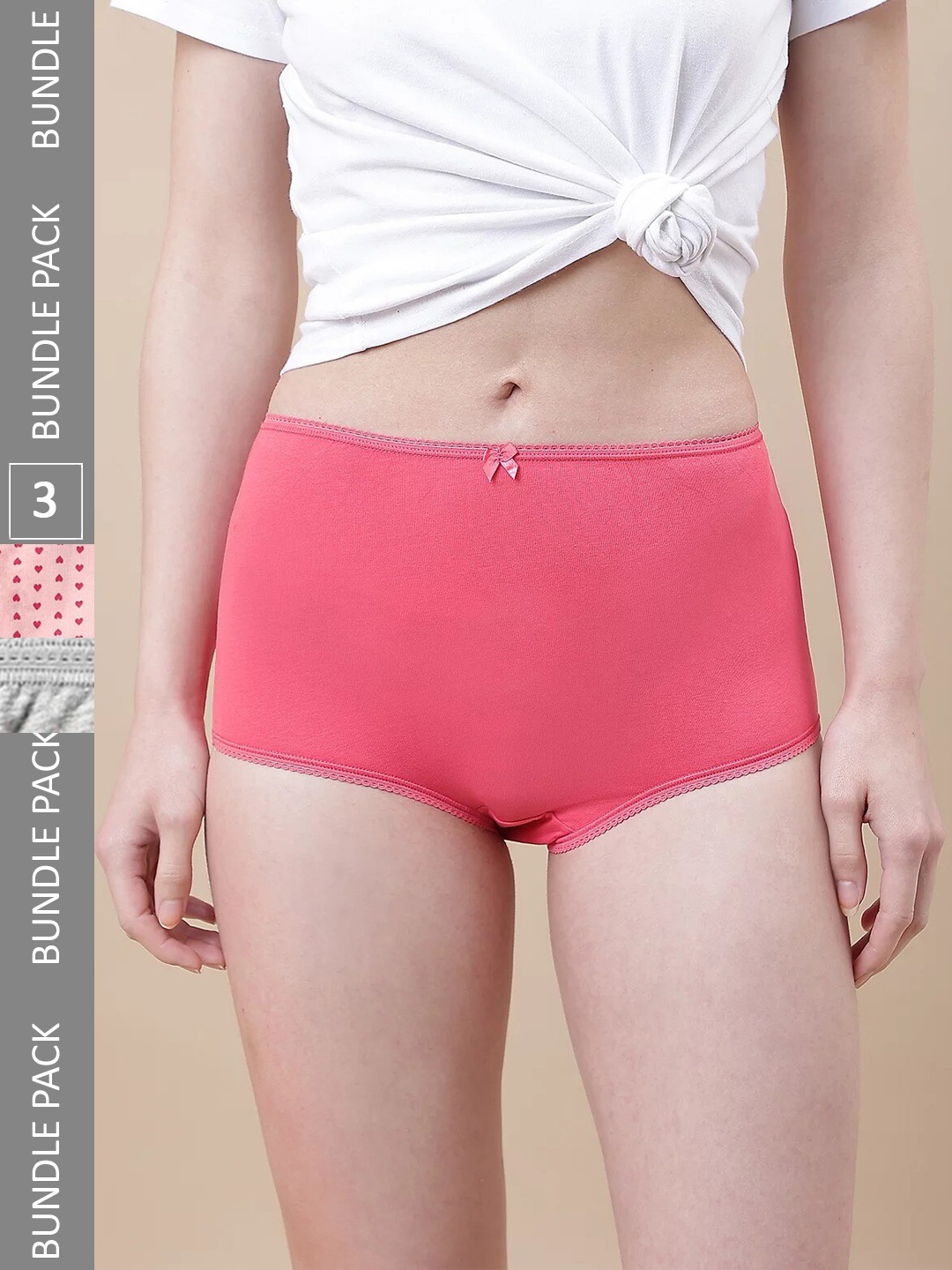

Marks & Spencer Women Pack Of 3 Cotton Basic Briefs, Pink