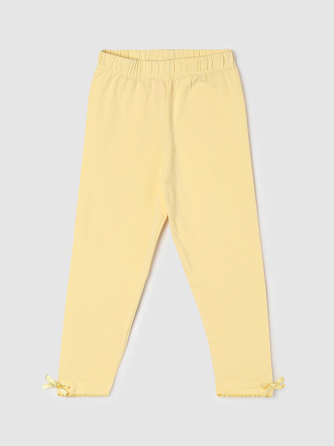 

max Girls Cotton Ankle-Length Leggings, Yellow