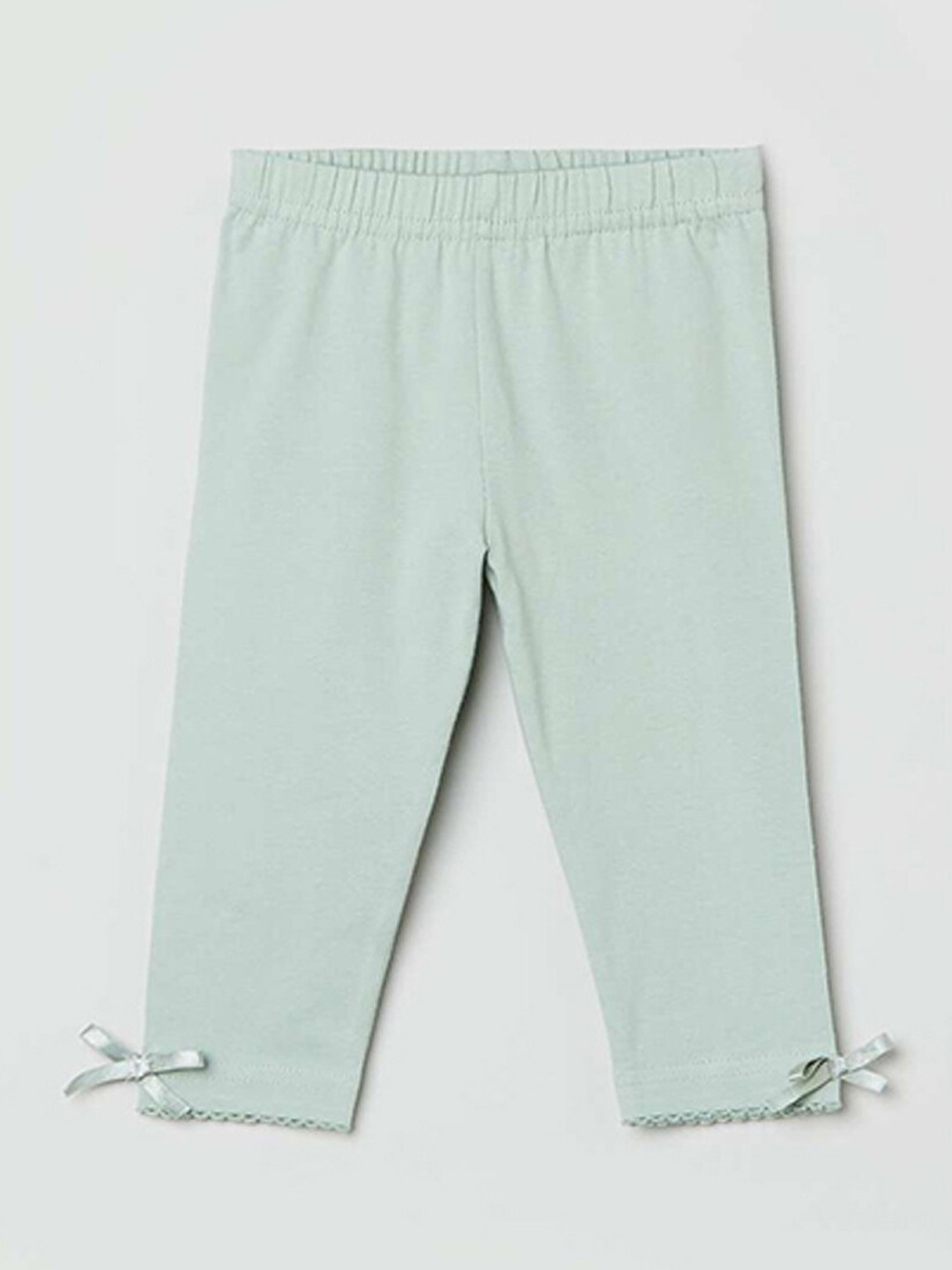 

max Girls Cotton Ankle-Length Leggings, Sea green