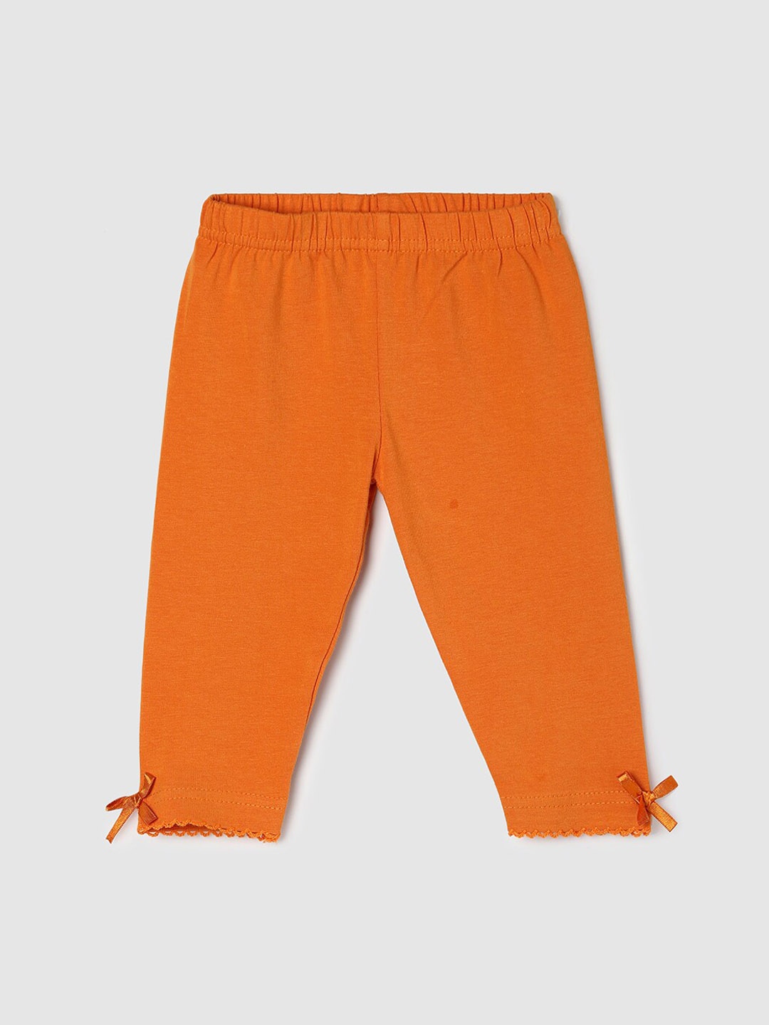 

max Infant Girls Cotton Ankle-Length Leggings, Orange