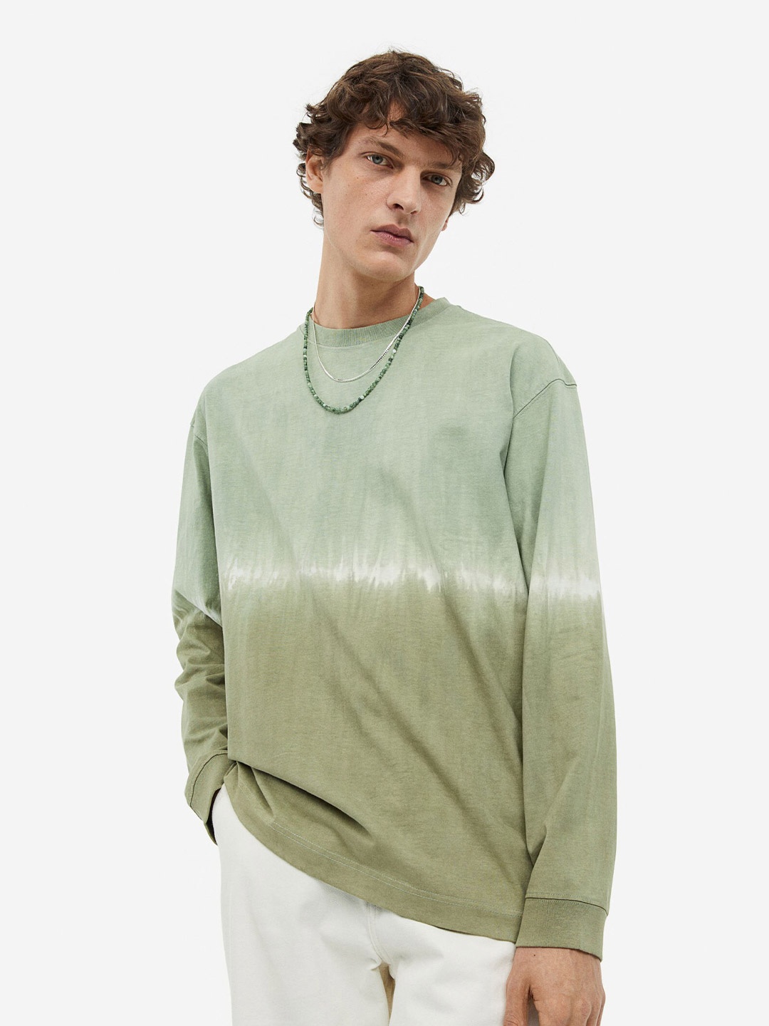 

H&M Men Relaxed Fit Jersey Top, Green