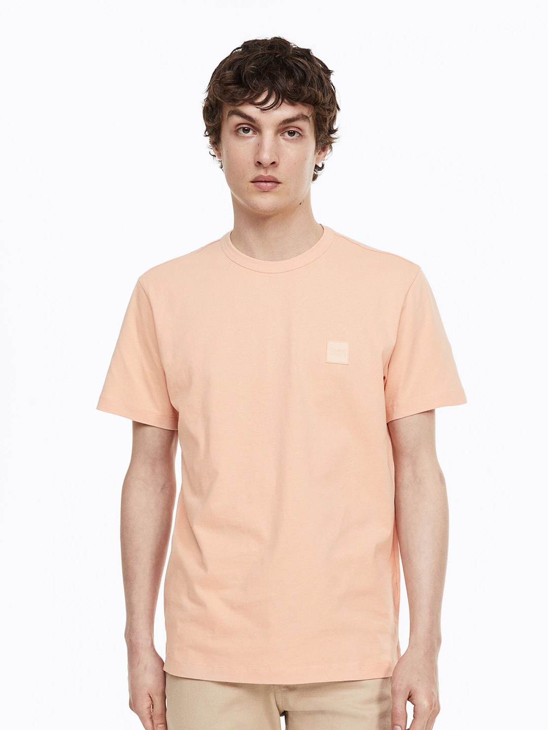 

H&M Men Regular Fit Applique T-Shirt, Pink