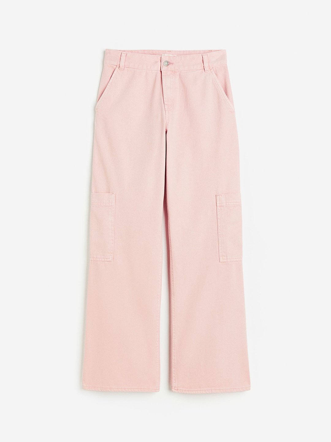 

H&M Women Wide Cargo Trousers, Pink