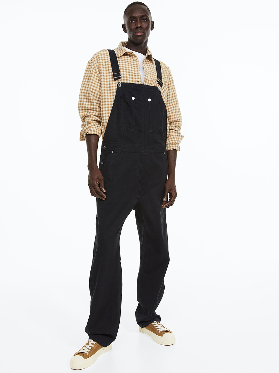 

H&M Men Relaxed Fit Dungarees, Black