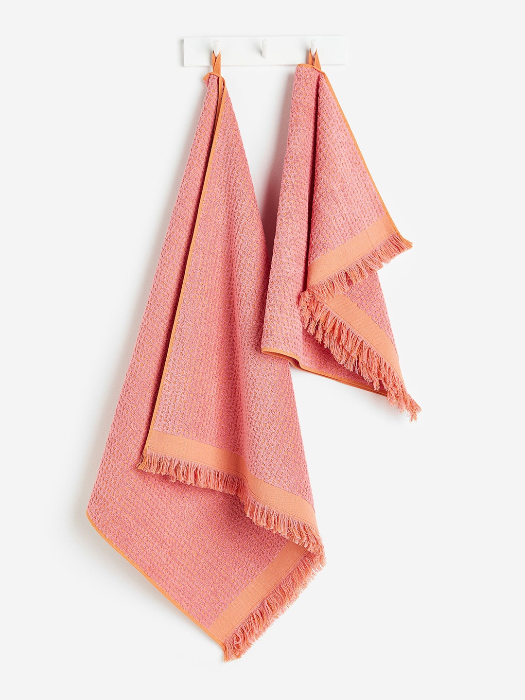 

H&M Pink Textured Cotton Hand Towel