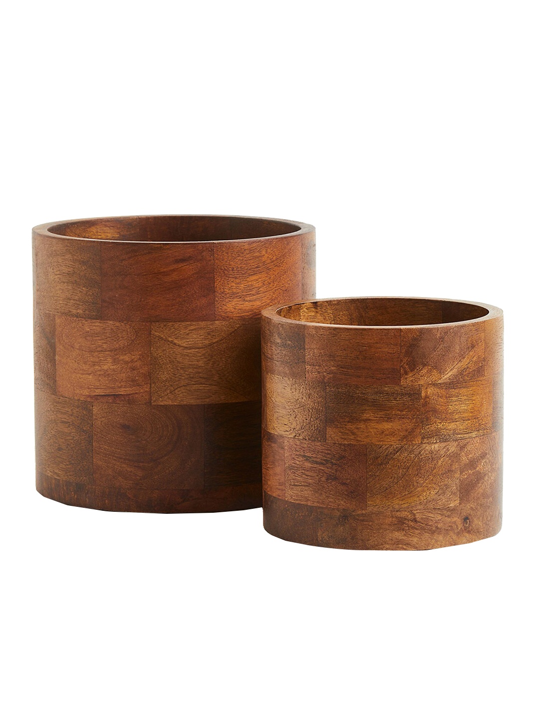 

H&M Brown Large Wooden Plant Pot