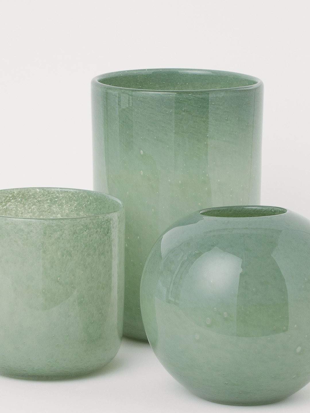 

H&M Green Glass Plant Pot