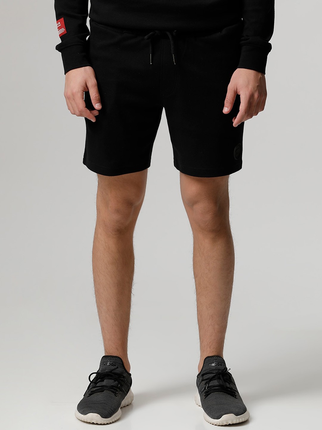 

THE BEAR HOUSE Men Slim Fit Pure Cotton Sports Shorts, Black