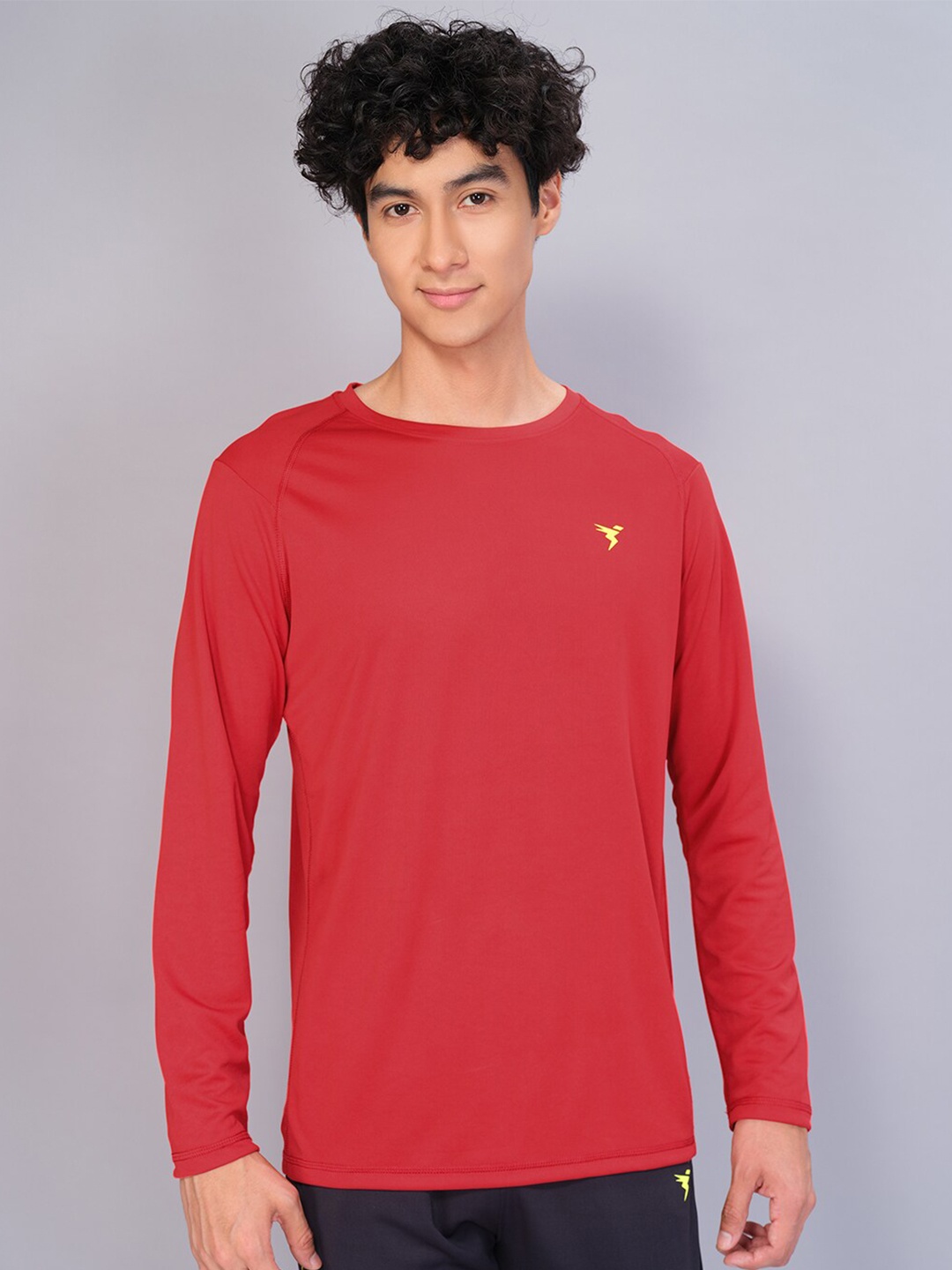 

Technosport Men Round Neck Antimicrobial Active T-shirt, Red