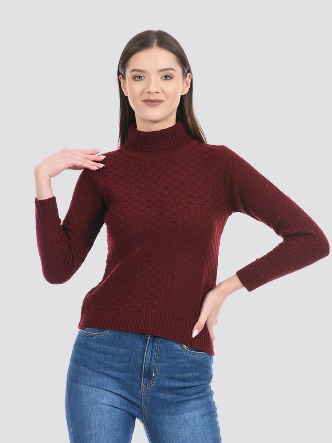 

Cloak & Decker by Monte Carlo Women Acrylic Pullover Sweater, Maroon