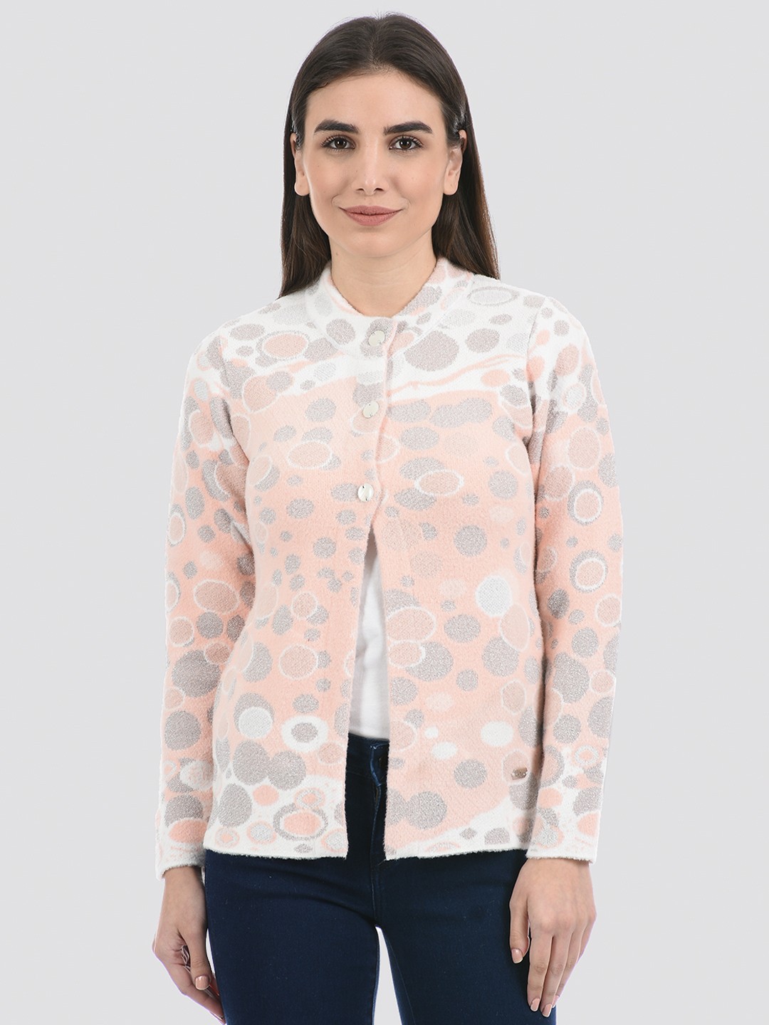 

Cloak & Decker by Monte Carlo Women Self Design Acrylic Cardigan, Pink