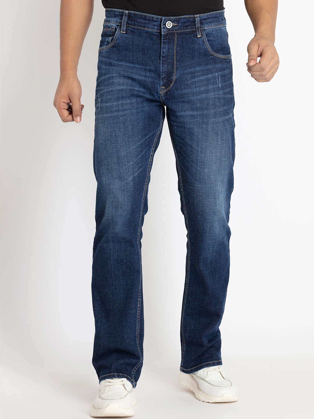 

Status Quo Men Bootcut Light Fade Stretchable Jeans, Blue