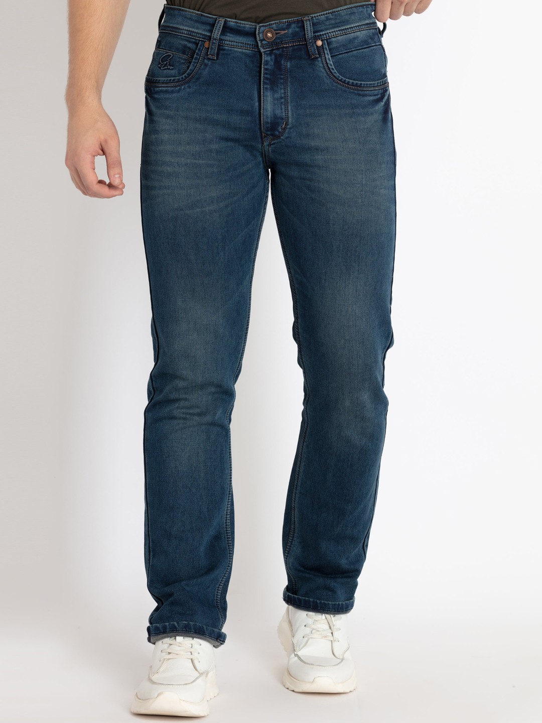 

Status Quo Men Straight Fit Light Fade Stretchable Jeans, Blue