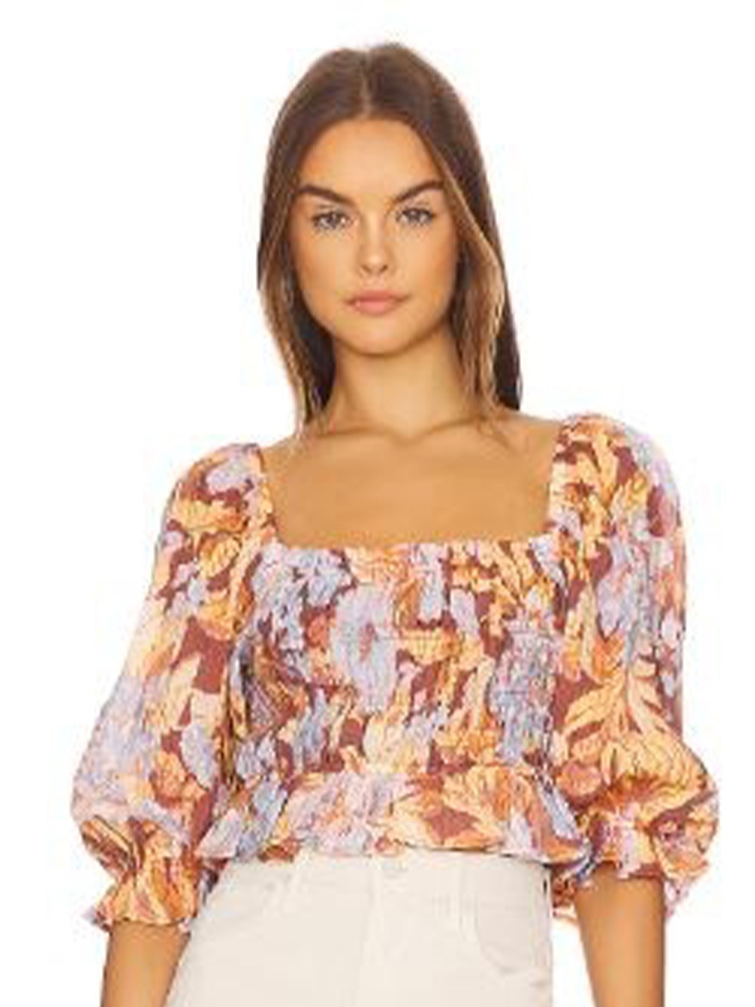 

La Aimee Multicoloured Floral Print Top, Multi