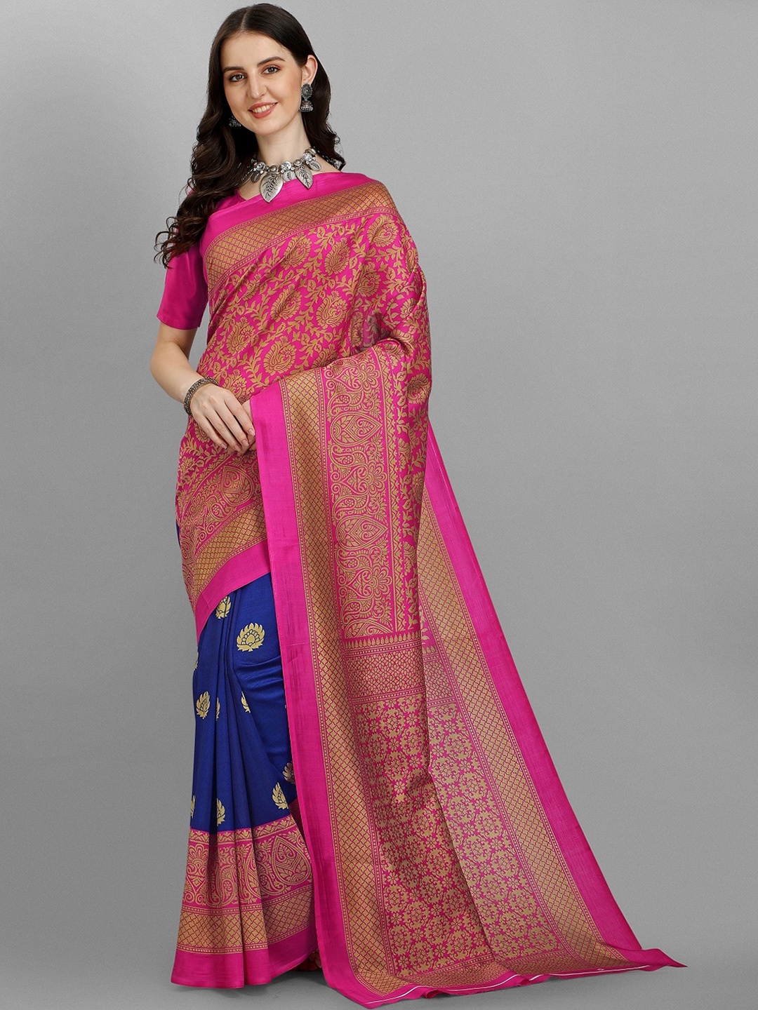 

Ethnic Yard Ethnic Motifs Saree, Blue