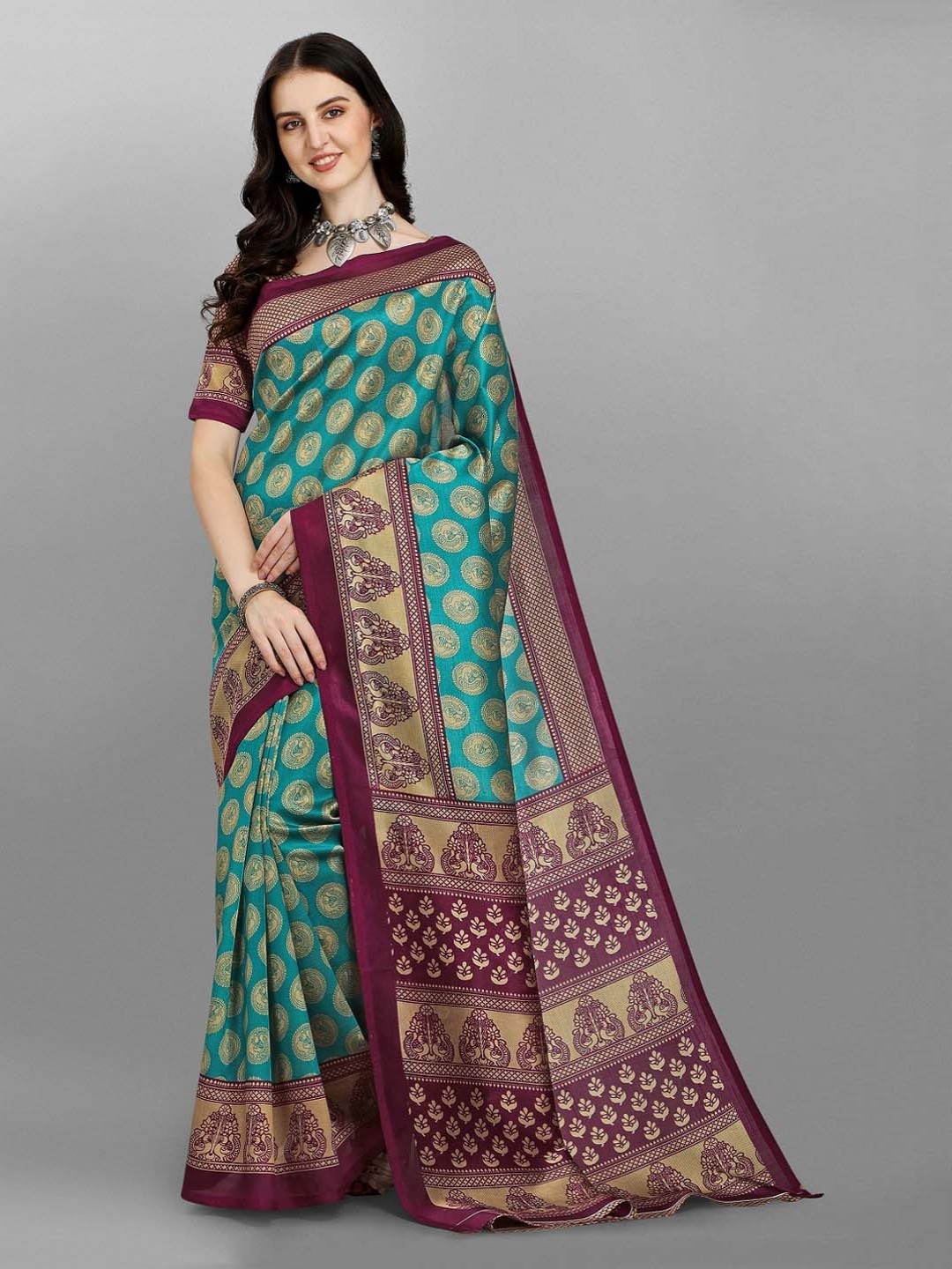 

Ethnic Yard Ethnic Motifs Printed Saree, Purple