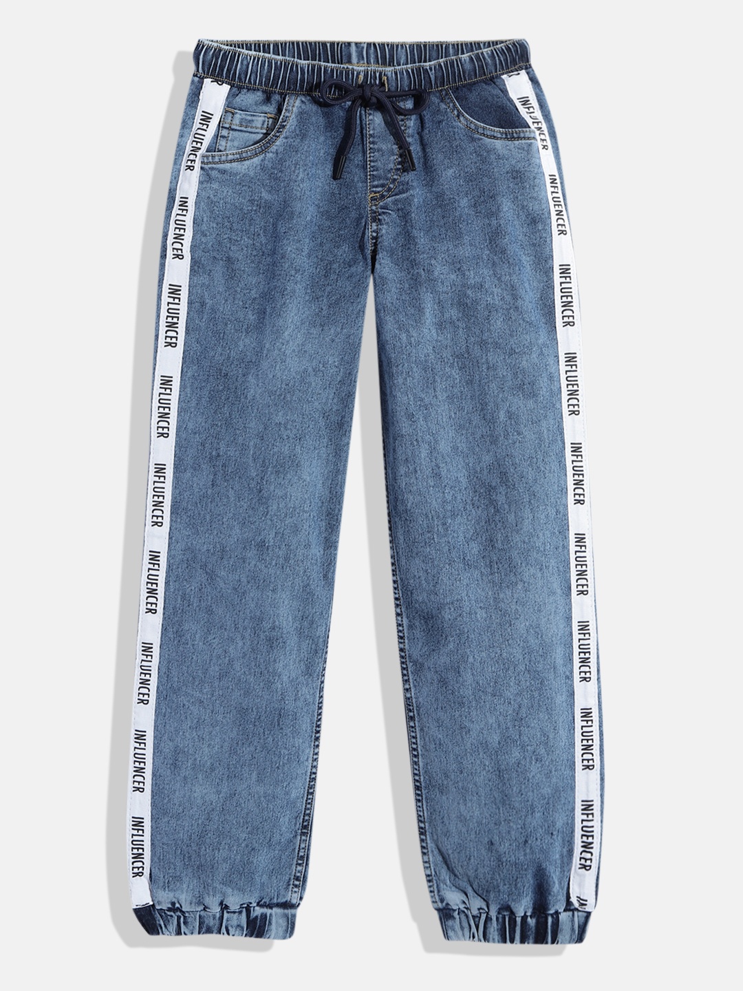 

HERE&NOW Girls Solid Jogger Fit Clean Look Stretchable Jeans, Blue