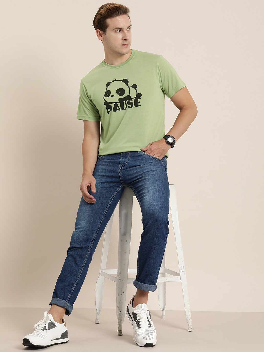 

Moda Rapido Men Kung Fu Panda Printed T-shirt, Green