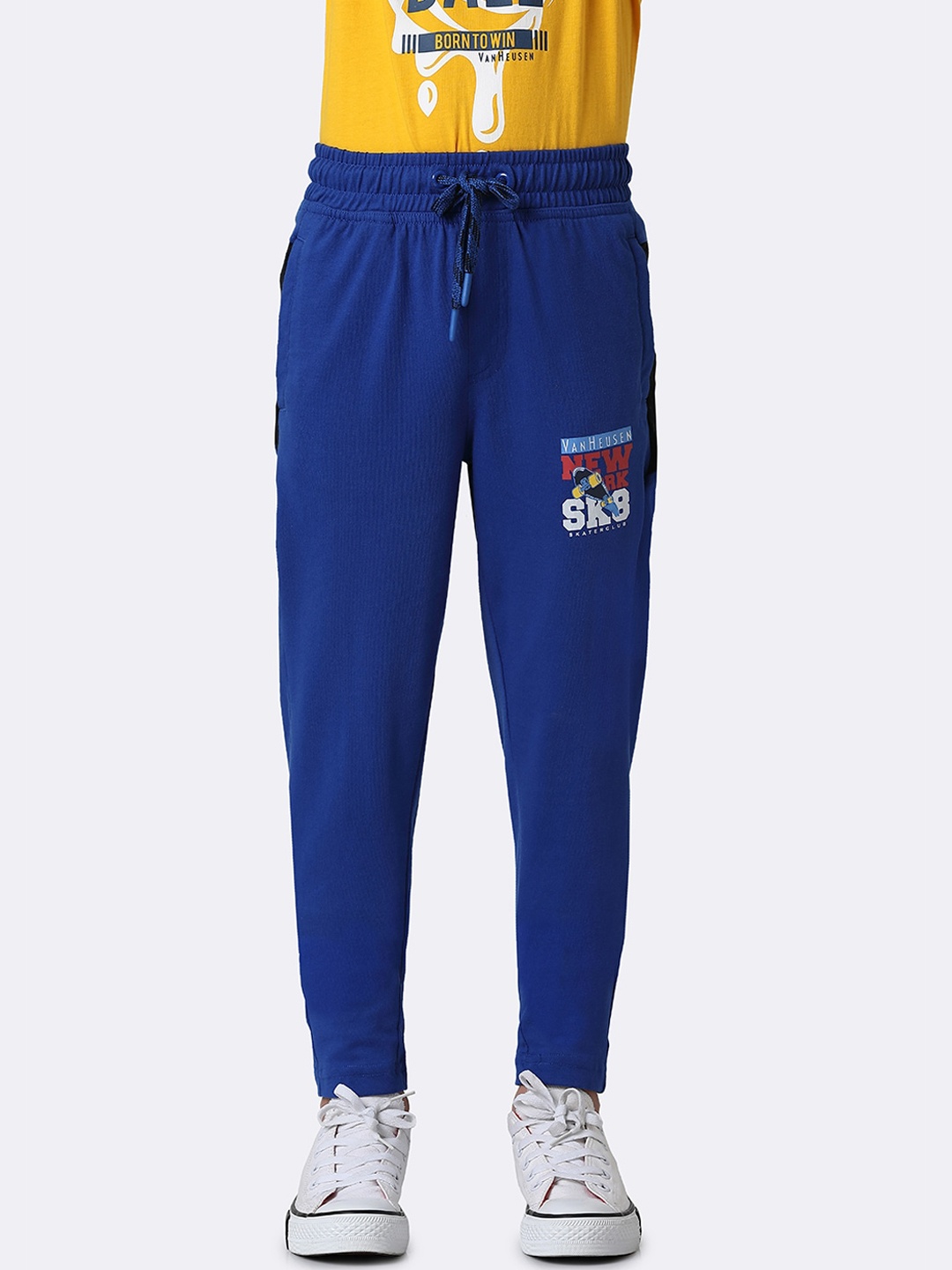

Van Heusen Boys Printed Cotton Smart Tech Easy Stain Release Trackpants, Blue
