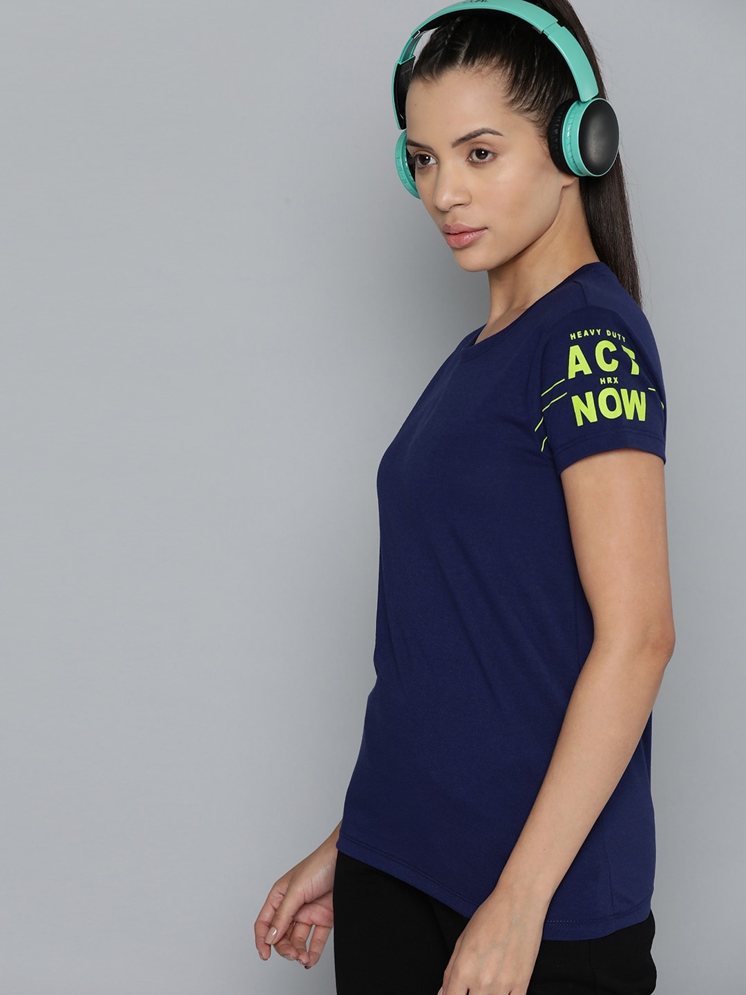 

HRX by Hrithik Roshan Printed Detail Lifestyle T-shirt, Navy blue