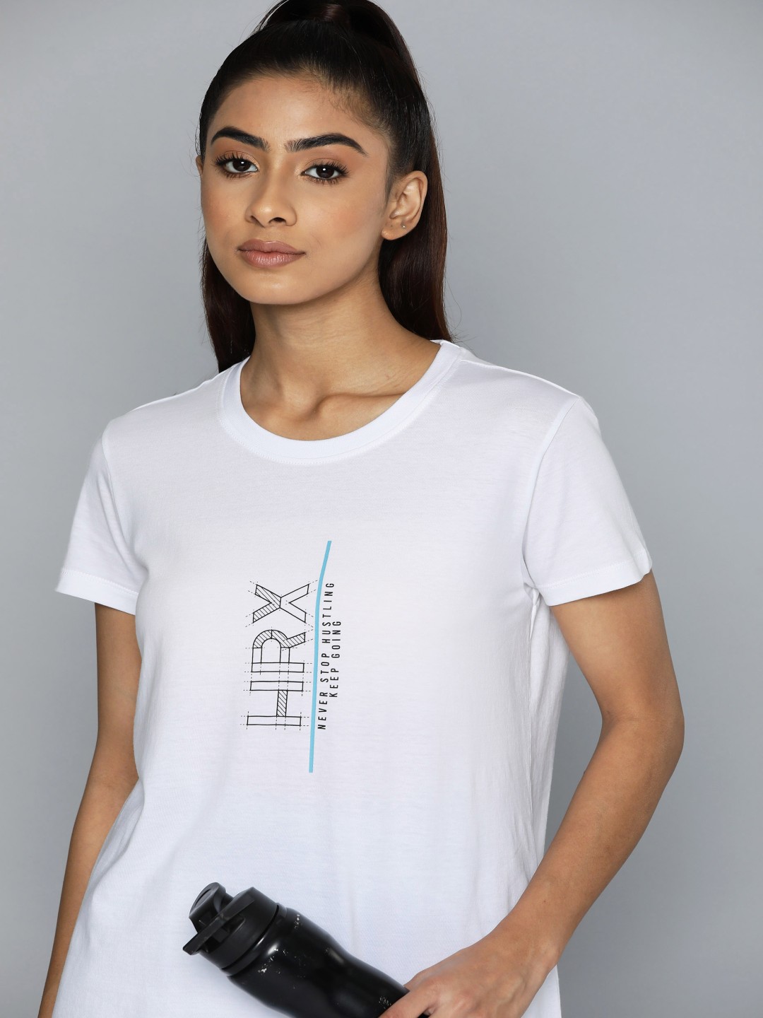 

HRX by Hrithik Roshan Printed Pure Cotton Lifestyle T-shirt, White